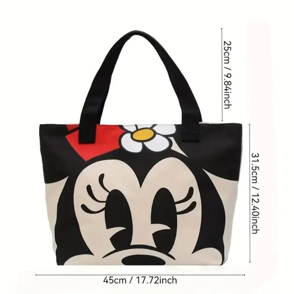 Disney Minnie Mouse Tote Bag Canvas Large Shopper Beach Bag 17”x12”  New - Picture 7 of 7
